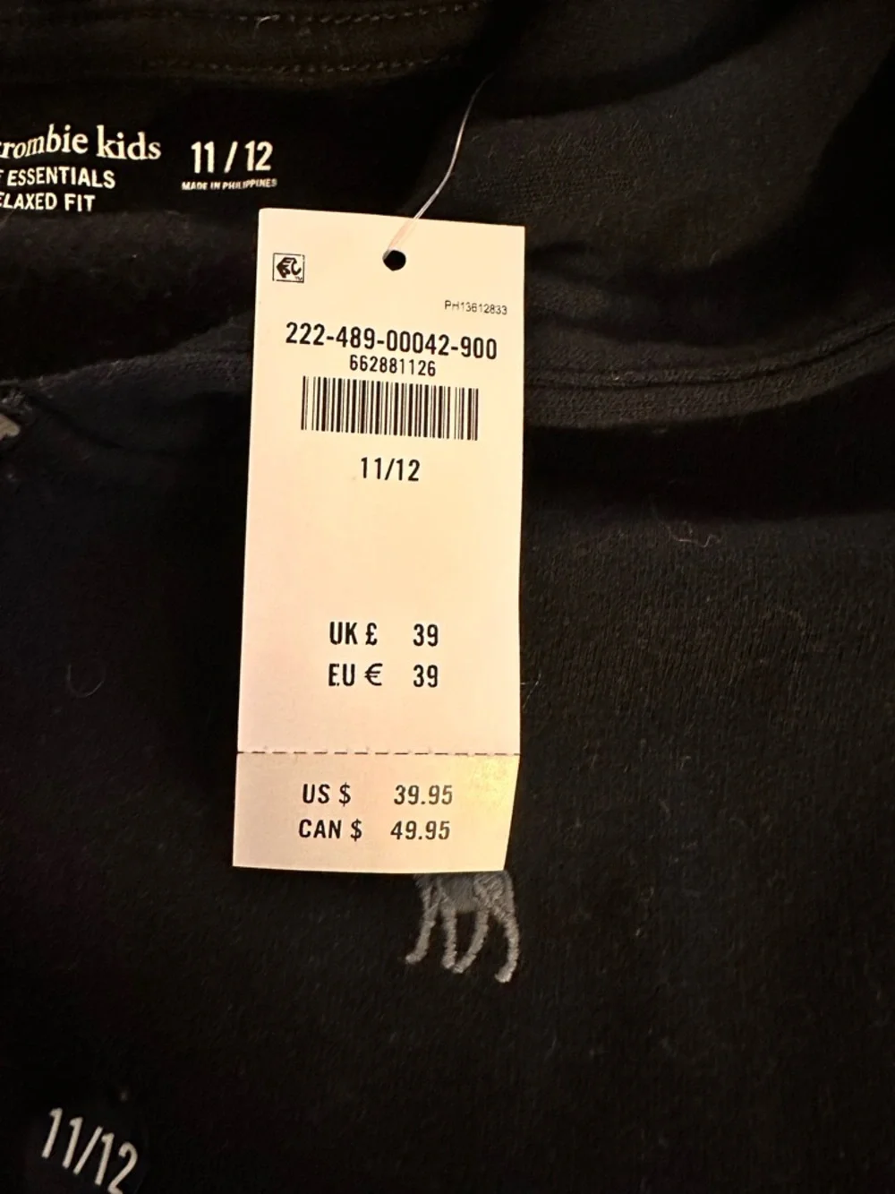 abercrombie kids Black Zip-Up Hoodie Jacket - Picture 2 of 6